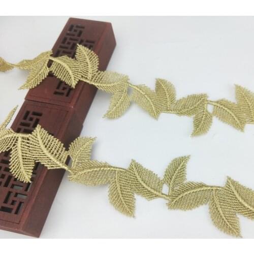 1 yard fashion new style gold lace crown accessories embellishment water soluble embroidery decoration lace sewing craft JB92