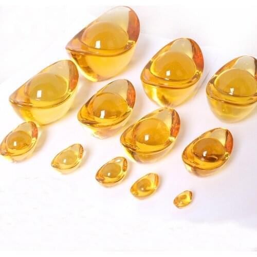 10pcs small size Yellow crystal material shoe-shaped gold ingot for home decorations