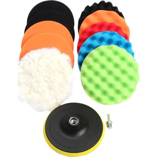 11 Pieces/Set 3 Inch Compound Drill Buffing Sponge Pads Kits for Car Sanding Polishing Waxing