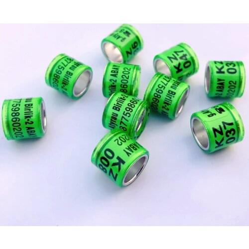 2021 customized birds rings silvery Aluminium with Color Plastic Pigeon Ring 100pcs