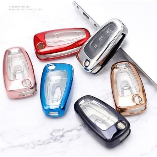 360° Protection TPU Car Key Case For FORD Key Cover Anti-wear Transparent Key Shell For Focus 3 MK3 Focus 4 MK4 Fiesta Kuga Fob