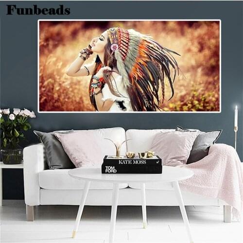 5d photo Round Diamond Painting Hot selling home art, beauty, feathers Full Drill Square Mosaic Decor Handmade Embroidery FF3952