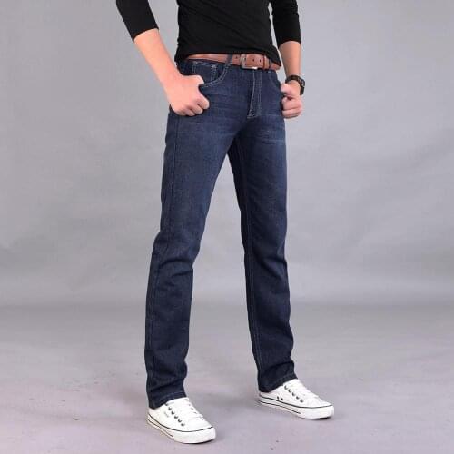 80% Hot Sales!!! Classic Men Casual Mid-Rise Straight Denim Jeans Long Pants Comfortable Trousers