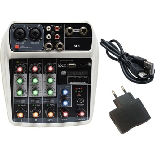 AI-4 mixer 4 channels with USB reverberation effect Bluetooth sound card function live webcast K song anchor