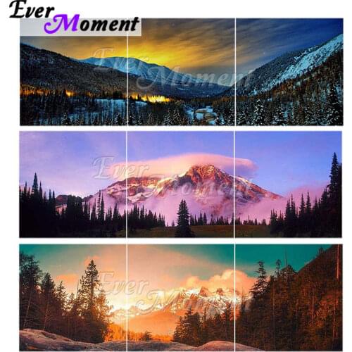 Ever Moment Diamond Painting Mountain Full Square Resin Drill Diamond Display Wall Art Multi-picture Embroidery For Giving 1M009