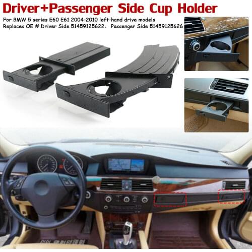 Car Cup Holder Retractable LH Driver Passenger Side Cup Holder For BMW 5 Series E60 E61 2004-2010 Car Interior Accessories