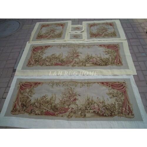 Free Shipping French Aubusson hand wovesofa and chair cover set 1:4 with arms