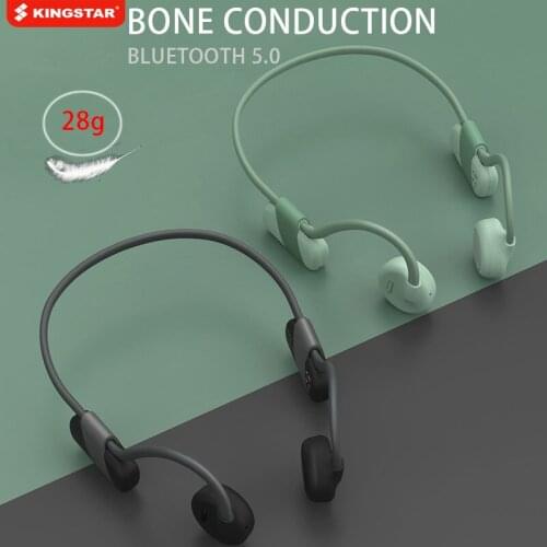 KINGSTAR Bone Conduction Headphones Bluetooth Wireless Sports Earphones IPX6 Headset Stereo Hands-Free with Mic For Running
