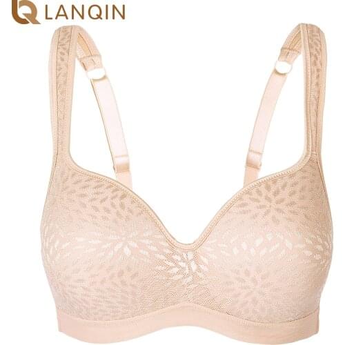 Womens Smooth Jacquard Underwire Firm Contour Support Balconette Bra Plus Size
