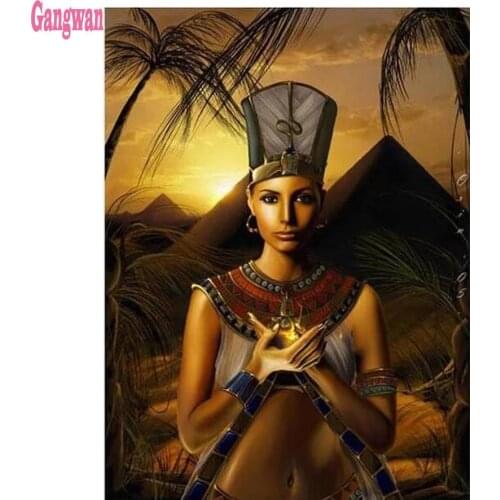 Egypt Woman Hot Sale!5D Full Square Diamond Painting Cleopatra Diamond Mosaic picture of rhinestone round Diamond Embroidery