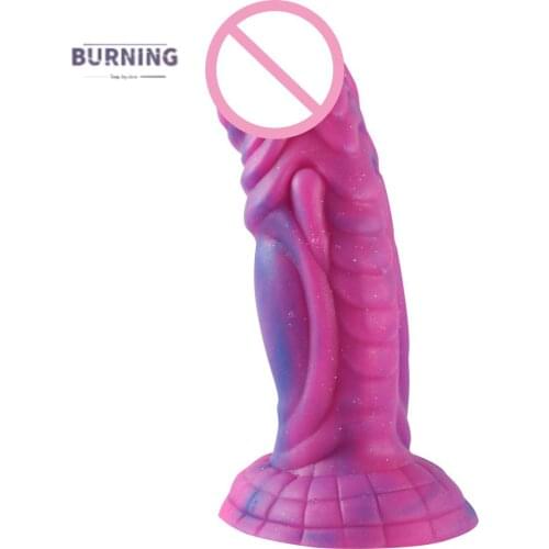 Big Dragon Monster Dildo Liquid Silicone Texture Sucker Rose Red with Blue Big Dick Animal Anal Dildo DILDO Sex Toys For Couples