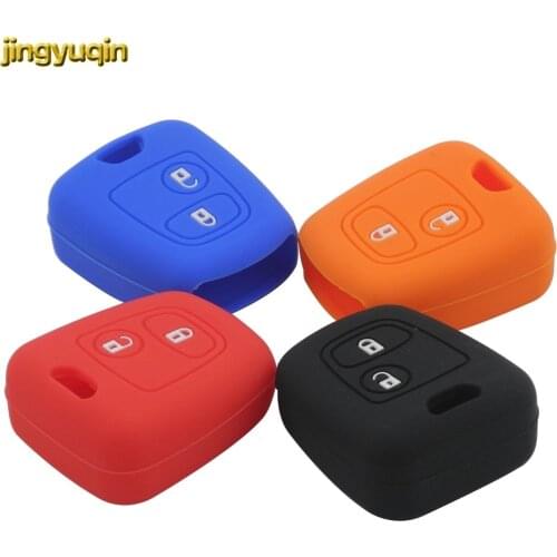 Jingyuqin 50PCS Silicone Car Key Case Cover for Citroen C1 C2 C3 Pluriel C4 C5 C8 Xsara Picasso Peugeot 206 307 207 408 No Logo