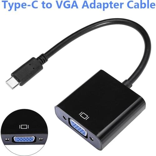 Type C Male to VGA Female Adapter Cable Suitable for Macbook Chromebook USB 3.1 Type-C to VGA Converter Cable Projector Adapter