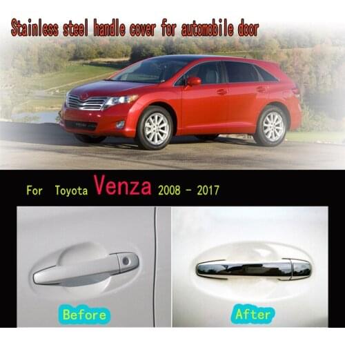 Karcng 8X Car Stainless Steel Exterior Door Handle Bowl Frame Sticker For Toyota Venza 2008 - 2017