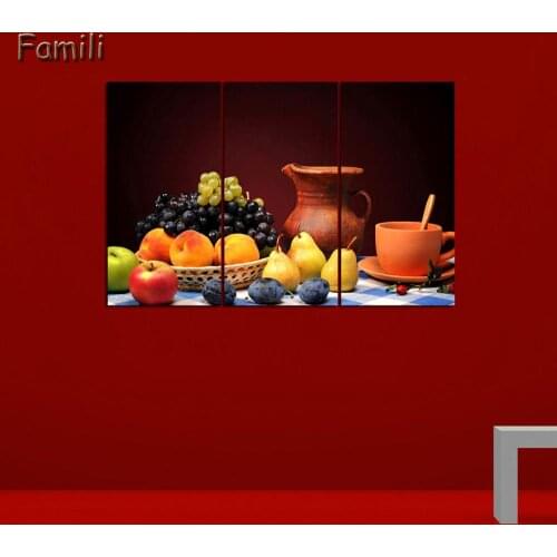 3pcs Food And Cup Of Modern Canvas Print Painting Wall Art Picture For Kitchen Room Decoration Artwork Unframed