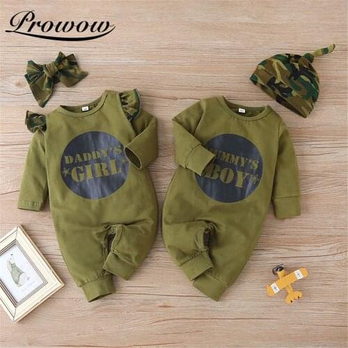 Prowow Boys Girls Babys Rompers Letter Printed Newborn Jumpsuit For Kids Baby Clothes Set Flying Sleeve Baby Boy Girl Sleepwear