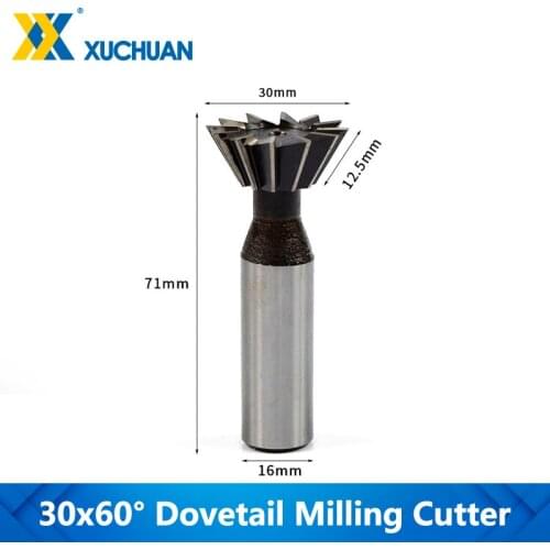 60 Degrees 12 Flute Dovetail End Mill HSS Router Bit CNC Milling Cutter With 30mm Smooth Cutting Diameter Engraving Bits