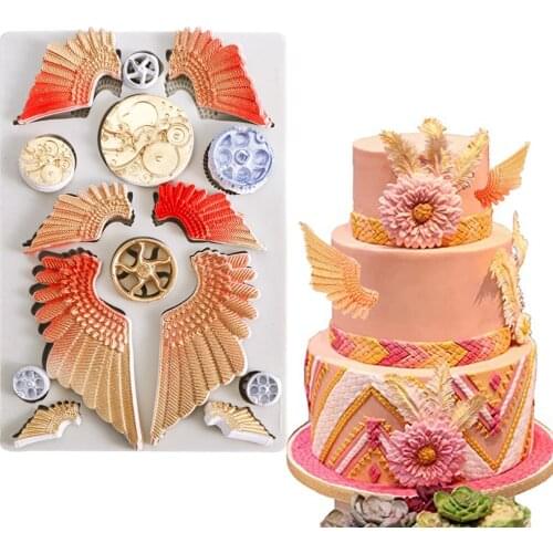 Angel Wings Silicone Mold Fondant Mould Cake Decor Tools Cookie Chocolate Gumpaste Sugar Mold Bakeware Kitchen Accessories