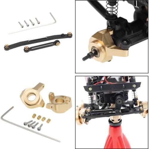 Metal Steering Knuckles + Rod Tie Links for Axial SCX24 AXI00002 Spare Parts