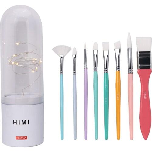 HIMI Miya Paint Brushes Set for Acrylic Watercolor Gouache Painting Fireworm Design with LEDLight for Artist Kids Adults