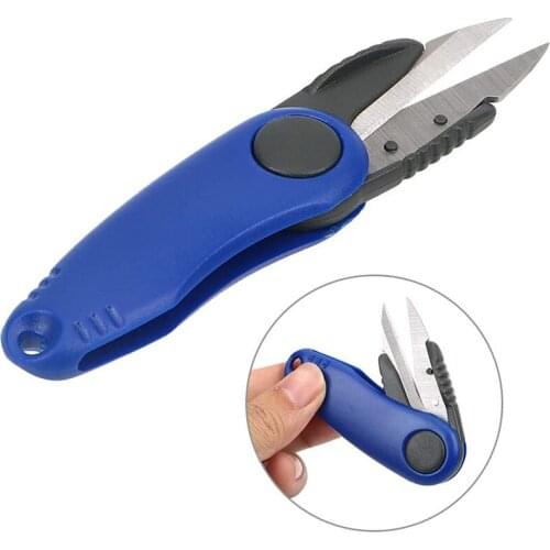 Fishing Line Scissors Shrimp Shape Foldable Pocket Fishing Line Cutter for Fishing Hiking Camping