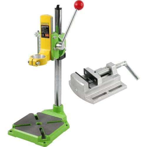 Electric Power Drill Press Stand Table For Drill Workbench Repair Tool Clamp For Drilling Collet Table 90 Degrees+2.5" Flat Vise