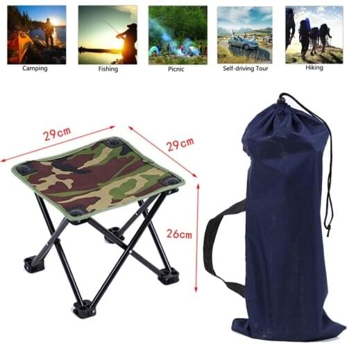 Outdoor Camping Hiking Beach Portable Fishing Chair Camouflage Folding Stool Recreational Fishing Gear