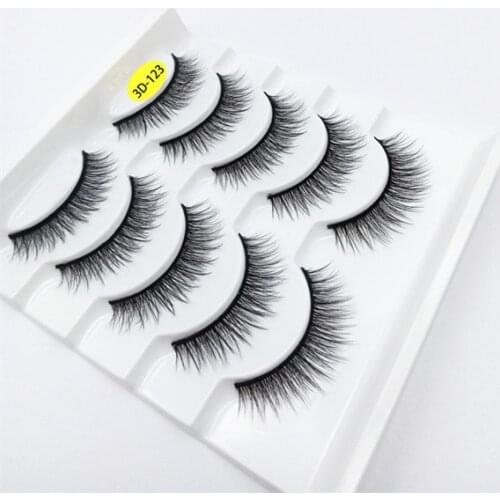 New zero profit 5Pairs natural long false eyelash makeup extended hand-made fluffy thick eyelash beauty