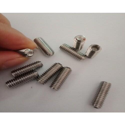 Free delivery 304 Stainless Steel Metric Thread Grub Screws Flat Point Hexagon Socket Set Screws Headless M4*7 9 15 20 30 35 40