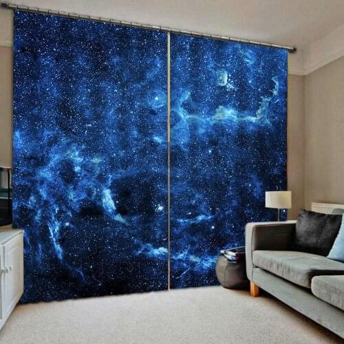 Blue curtains sky star curtain 3D Curtain Luxury Blackout Window Curtain Living Room Blackout curtain