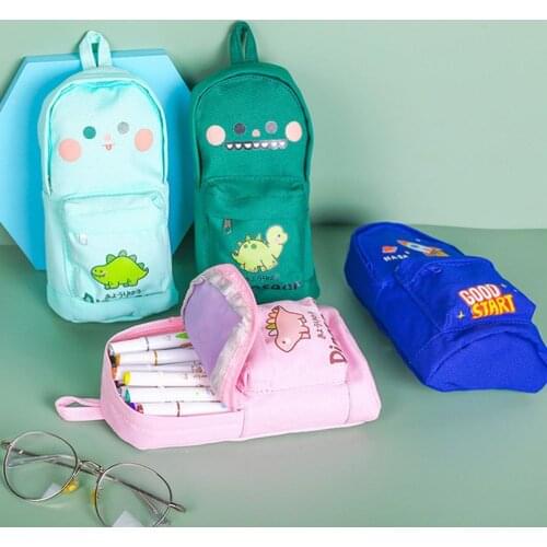 Cute Cartoon Astronaut Rocket Dinosaur Pattern Canvas Pencil Case Storage Bag Canvas Pencil Case Storage Bag Pencil Case Bag