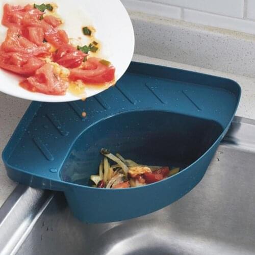 Triangular Sink Strainer Waste Storage Holder Drain Shelf Corner Mounted Basket Kitchen All-round Hollow Triangle Sink Filter
