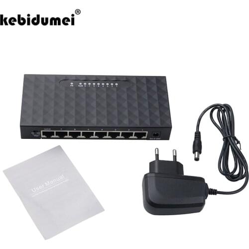 Kebidumei High Performance Smart Gigabit Switch 8 Port Switch 8 Port 10/100/1000Base Gigabit Ethernet Network Switch