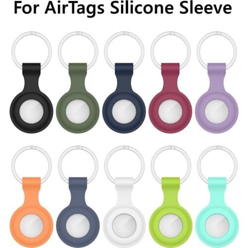 For Apple Airtags Liquid Silicone Protective Sleeve Cover Case For Apple Locator Tracker Anti-lost Device Keychain Protective