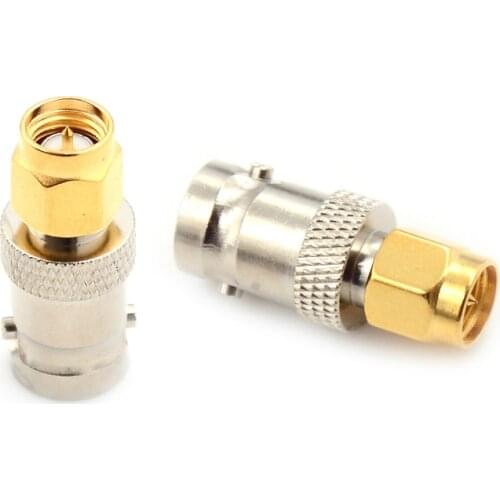 1 X SMA To BNC Female Connector Adapter Gold Tone SMA Male To Silver Tone BNC Female Connector Adapter