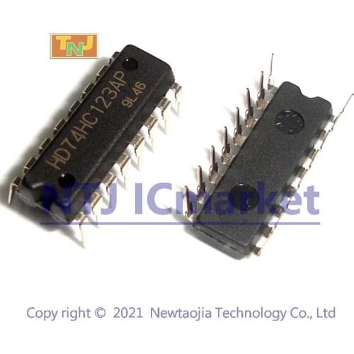 5 PCS HD74HC123AP DIP-16 74HC123 Dual Retriggerable Monostable Multivibrators