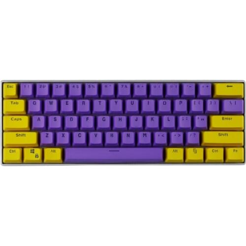 61/87/104 Keys OEM Height Purple & Yellow Two-Tone PBT Keycaps For Mechanical Keyboard