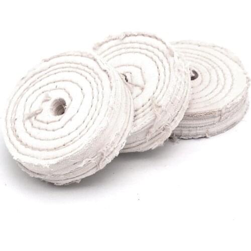 75mm White Cloth Buffing Polishing Wheels Buffer Polish Grinder Pad Wood Metal Polishing Tool for Abrasive Tools White Cloth Buf