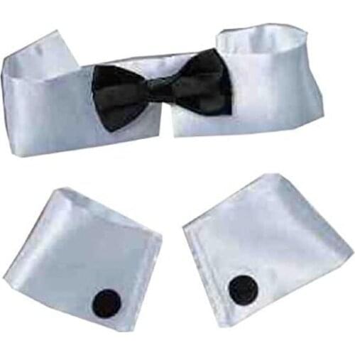 Unisex Women Men Cosplay Accessory Stripper set Costume de Strip-teaseur Womens Costume Collar Bow Tie and Cuff Set
