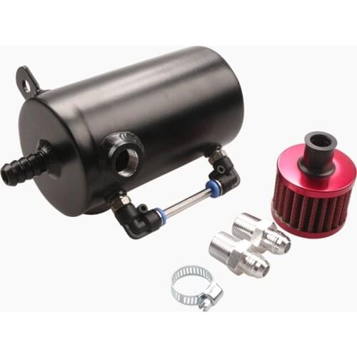 0.5L Aluminum Car Racing Engine AN6 Oil Catch Tank Can Reservoir Breather Tank Filter Alloy