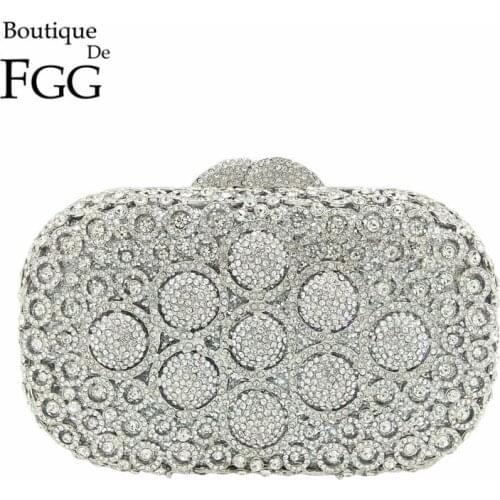 Boutique De FGG Women's Silver Clutches