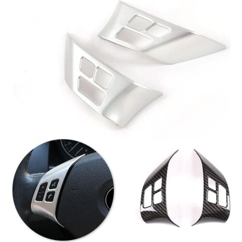 For BMW X1 E84 2010 2011 2012 2013 Car-styling Steering Wheel Switch Button Frame Carbon Fiber Texture Cover For 3 Series E90