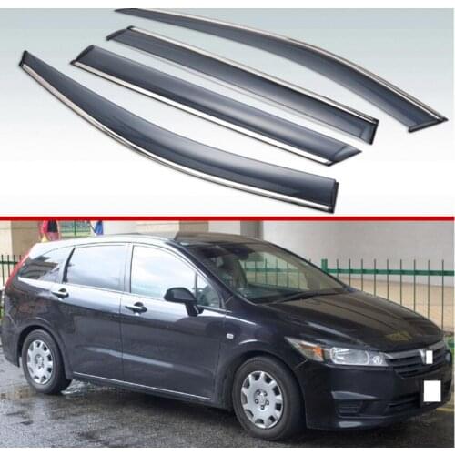 For Honda Stream 2000-2014 Plastic Exterior Visor Vent Shades Window Sun Rain Guard Deflector 4pcs