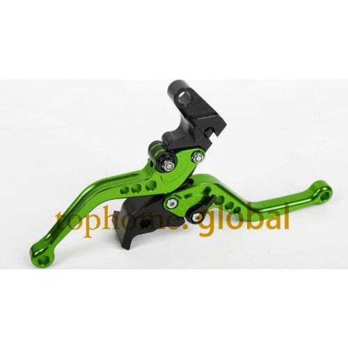 For Kawasaki Z800 Z800E version 2013 - 2016 Short CNC Clutch Brake Levers Green 2014 2015 Adjustable