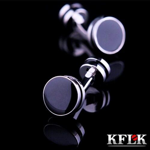 KFLK Luxury shirt cufflinks for mens Brand cuff buttons fashion cuff links High Quality Black gemelos abotoaduras Jewelry