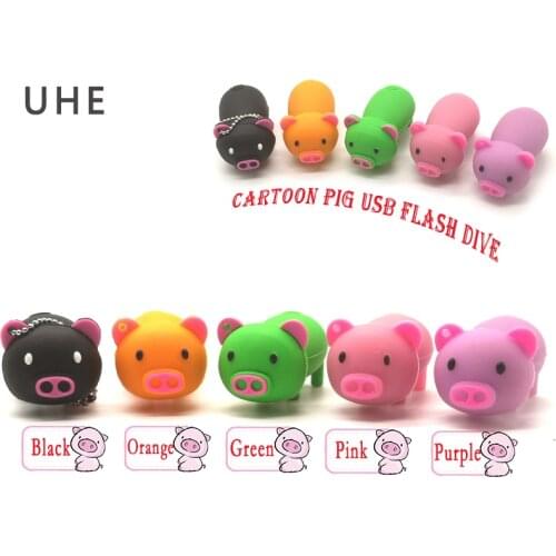 USB flash drive cartoon pig pen drive 4GB 8GB 16GB 32GB 64GB colorful pigs memory stick u disk lovely gift pendrive usb stick
