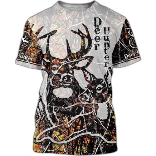 Animal Hunting deer 3D Printed men t shirt Harajuku Fashion Short sleeve shirt summer streetwear Unisex tshirt tops LK-2