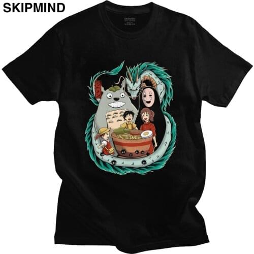 My Neighbor Totoro T Shirt Men Cotton Graphic T-shirt Short Sleeve Studio Ghibli Spirited Away Hayao Miyazaki Anime Tee Top Gift