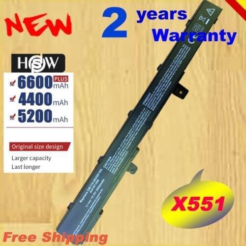 HSW New 4 CELLS laptop battery A31N1319 Battery for Asus X551 X551C X551CA X551M X551MA X551MAV-RCLN06 fast shipping