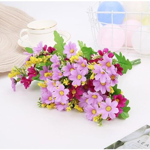 33cm Artificial Daisy Flower Bouquet of flower Silk Flower For Wedding Engagement Party Home Decoration DIY Garland Headdress